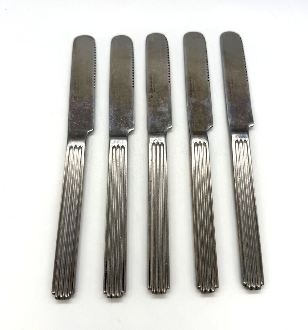 Vintage Reed & Barton Select Hilton Head Set of 5 Stainless Steel Dinner Knives